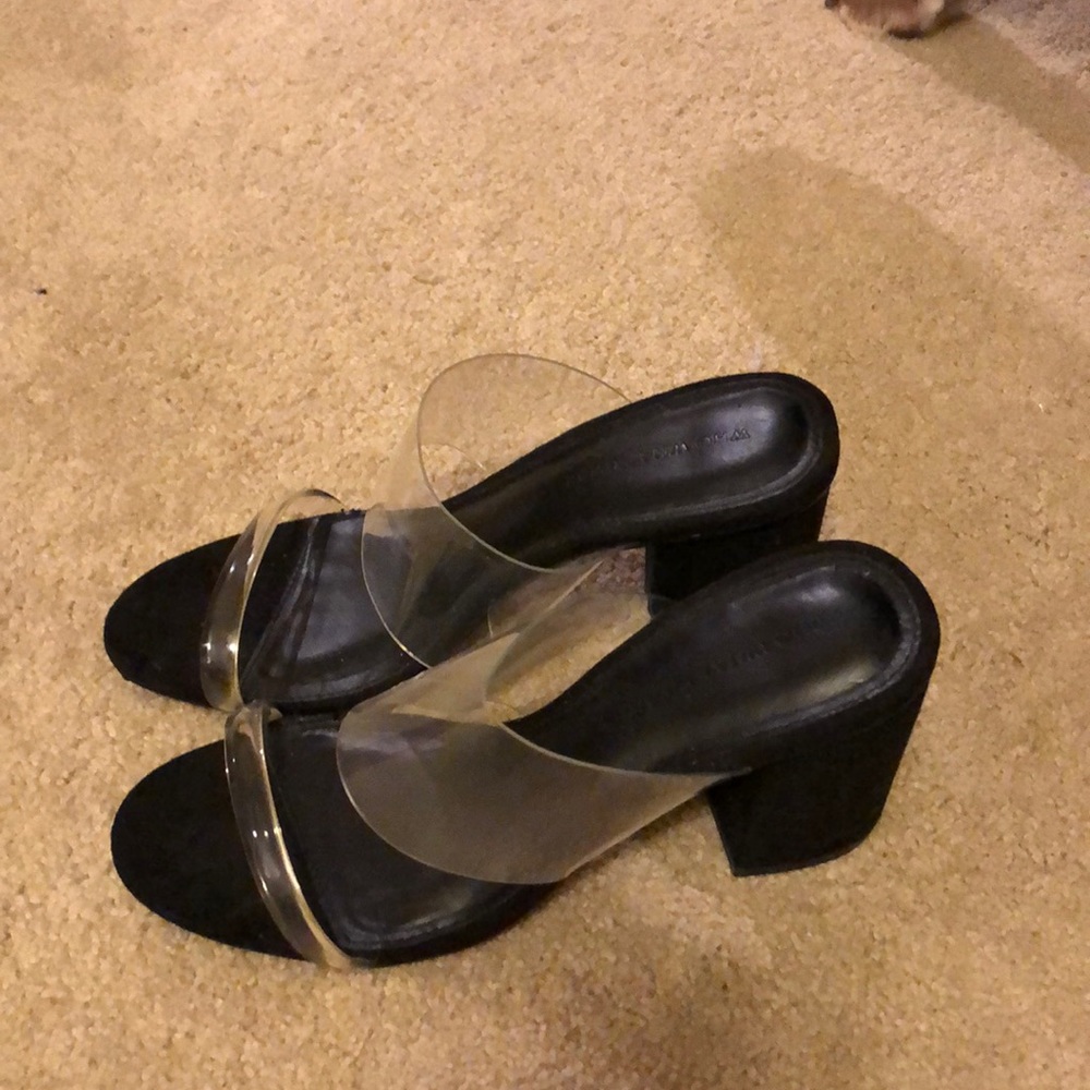 Who What Wear black and clear sandals